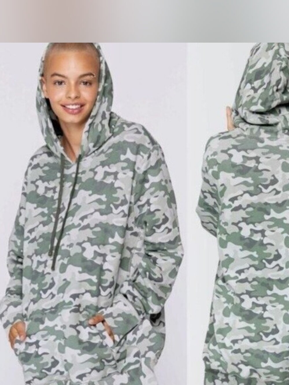 Spiritual gangster camo hoodie large oversized L